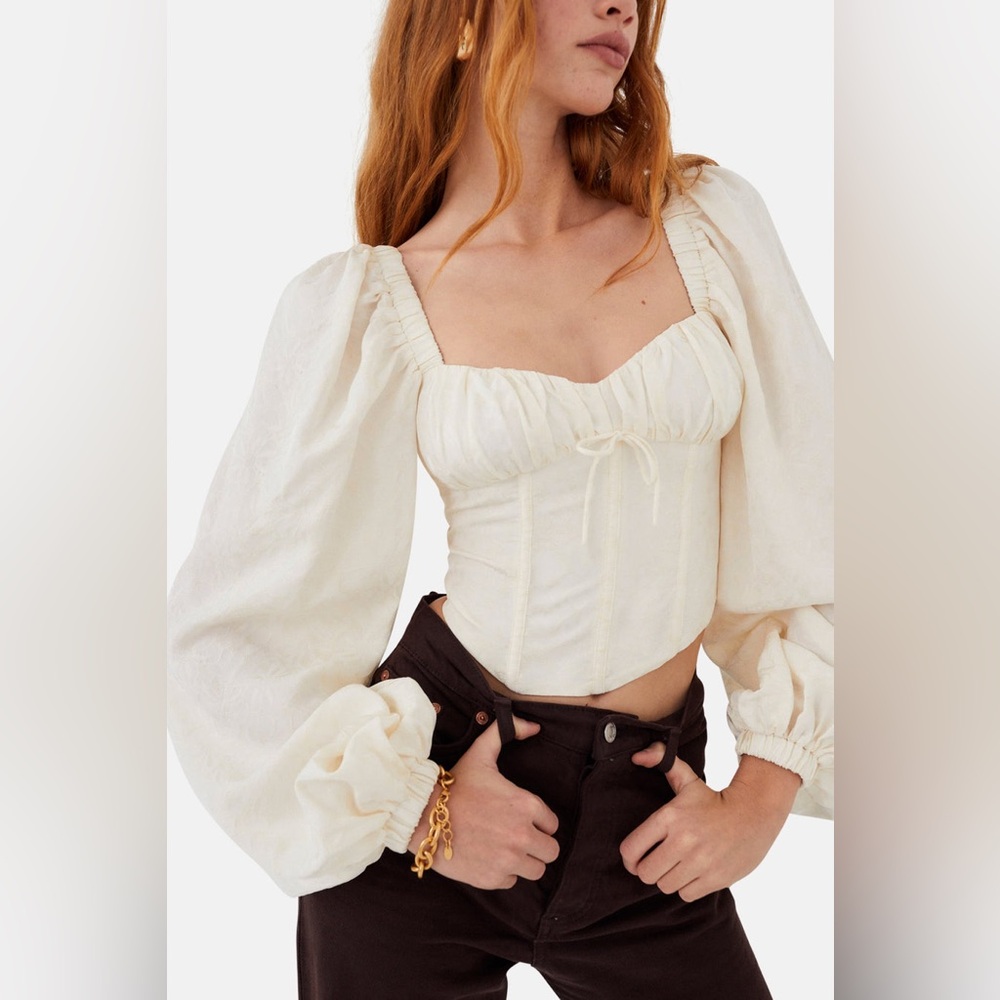 ✨ For Love And Lemons🍋Janet Long Sleeve Corset Top Size XS and S NWT